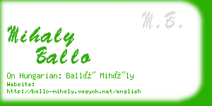 mihaly ballo business card