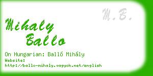mihaly ballo business card